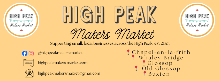 High Peak Makers Market sign promoting local handmade goods and crafts.